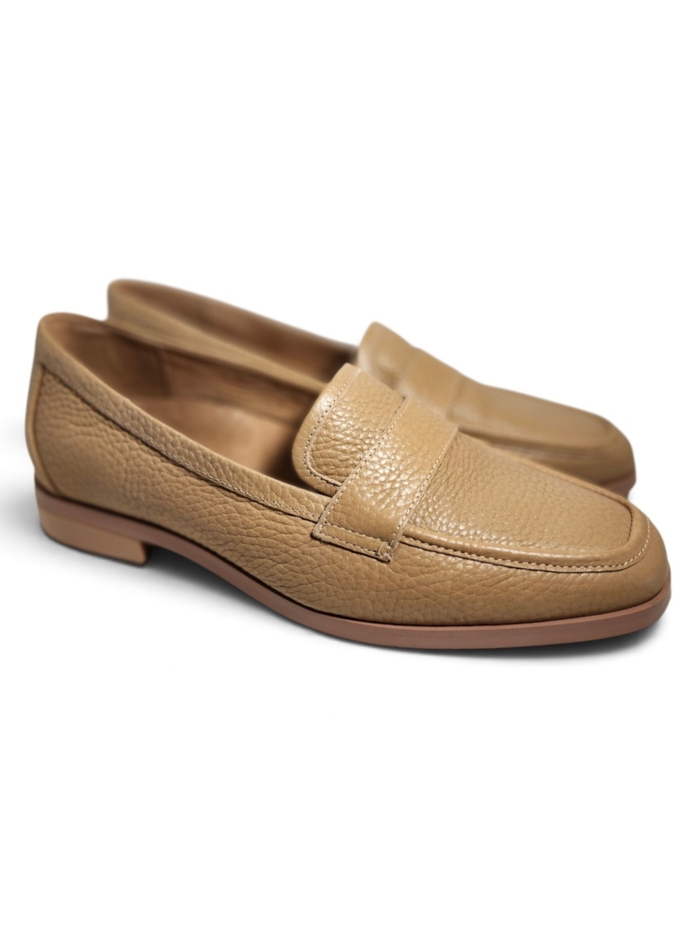 Vionic Size 9 Women's Tan Pebbled Leather Penny Loafers Slip On